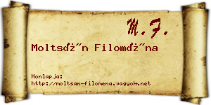 Moltsán Filoména névjegykártya
